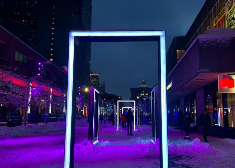 Le Quartier des Spectacles de Montréal (crédit : Carla Geib)